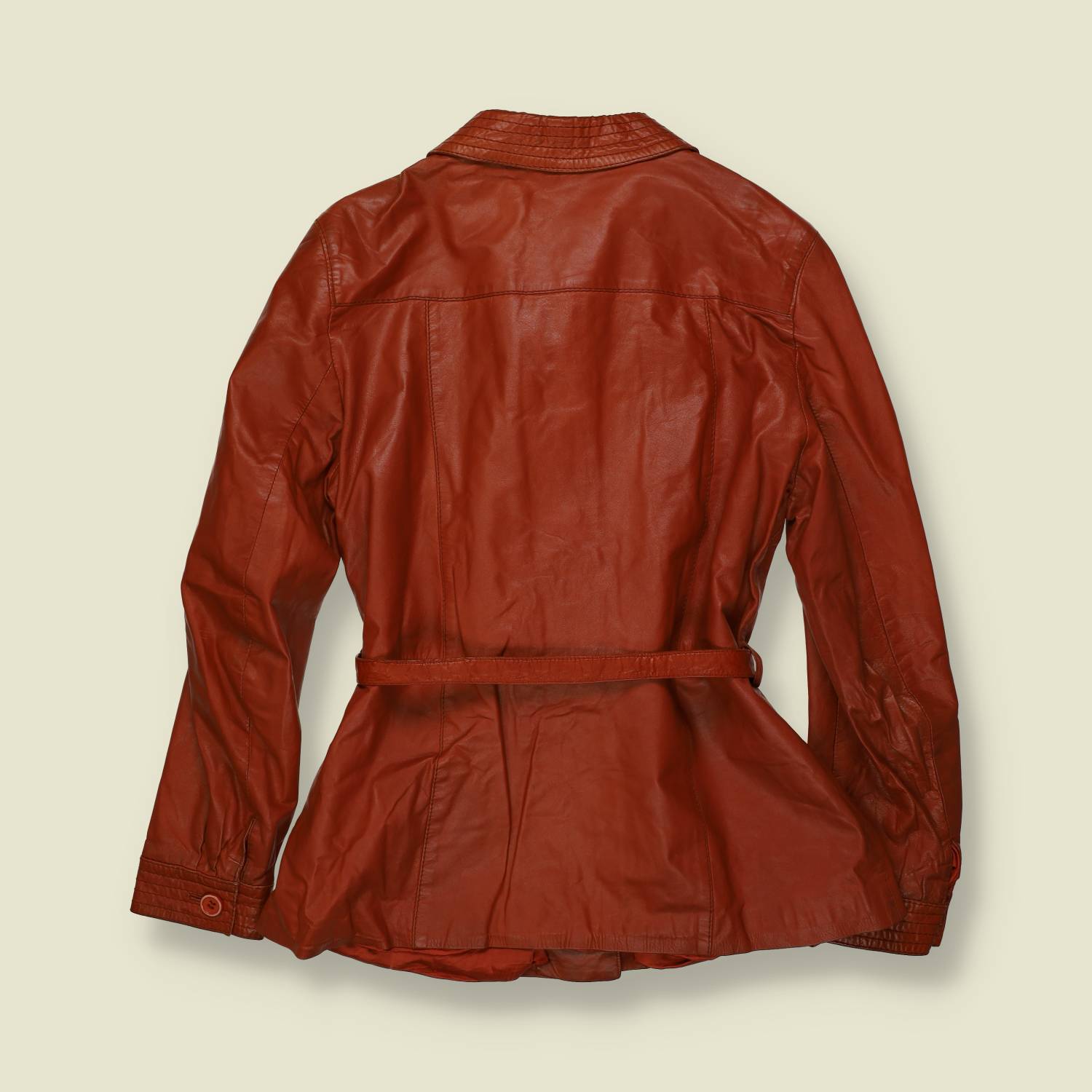 1970s | Novo Milano | Belted Leather Jacket | Red - 12