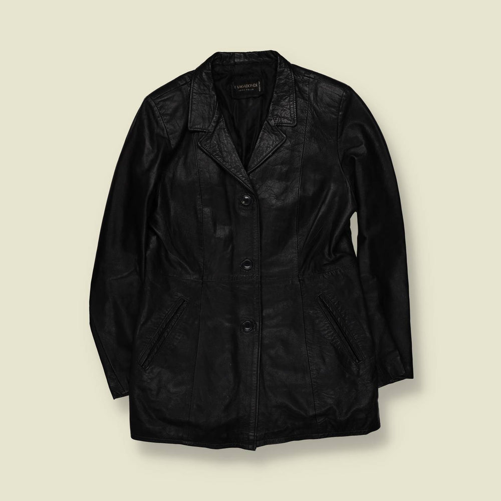 1990s | Vagabond | Leather Jacket | Black - 10