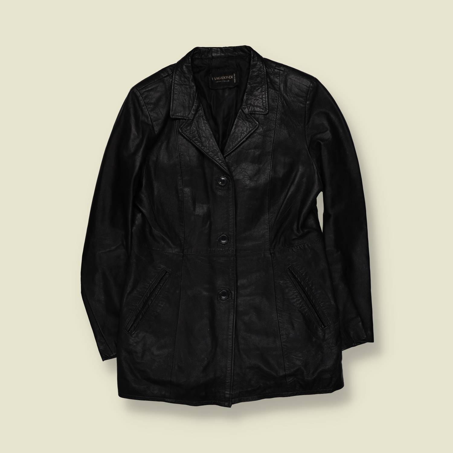 1990s | Vagabond | Leather Jacket | Black - 10