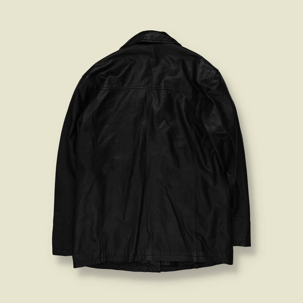 1990s | Zaba One | Leather Jacket | Black - 14