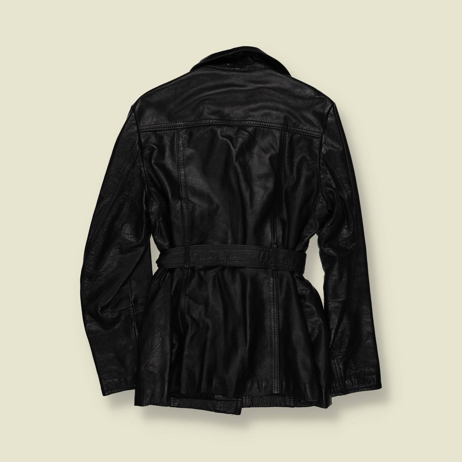 1970s | Belted Leather Jacket | Black - 8