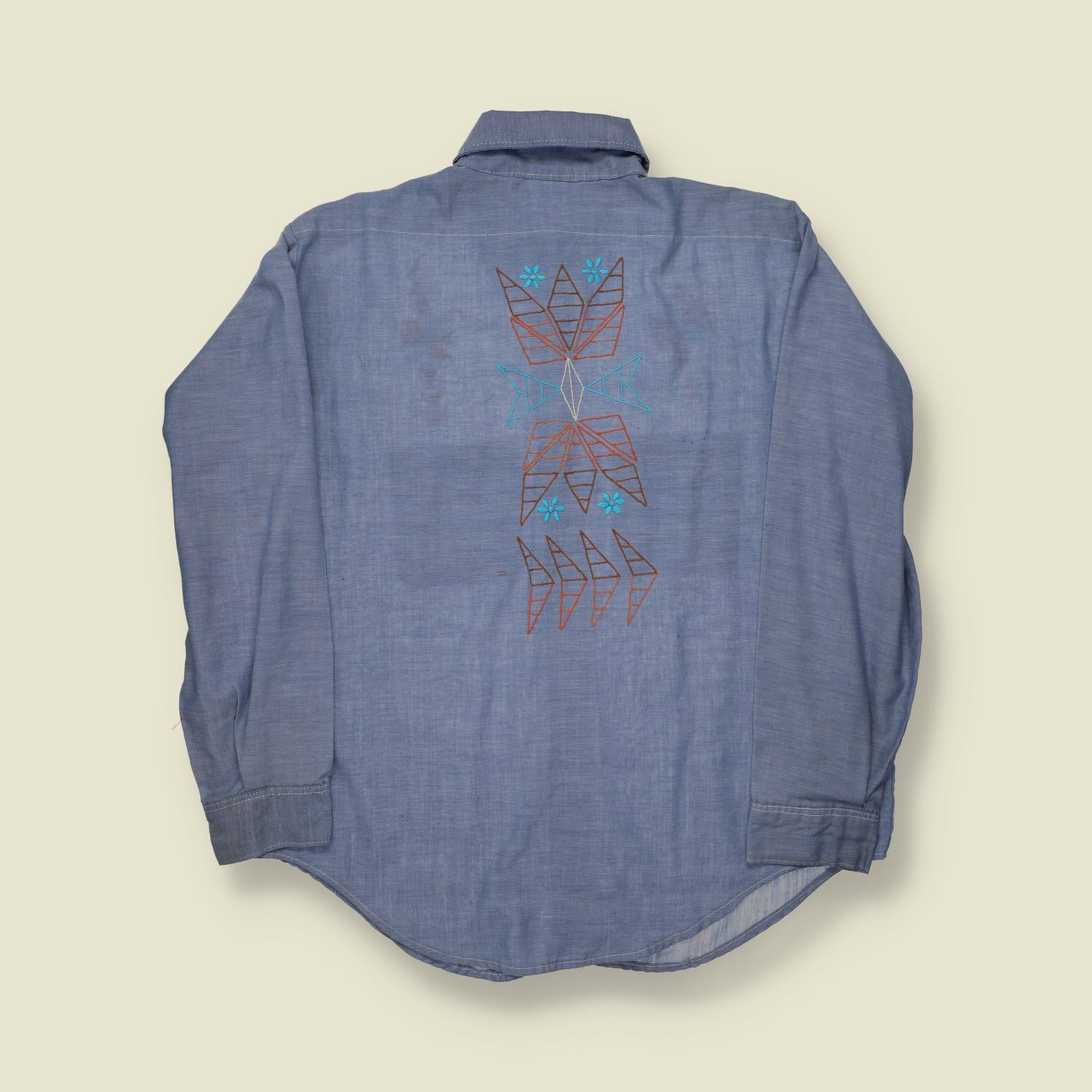 1970s Folk Art Embroidered Shirt - L/XL
