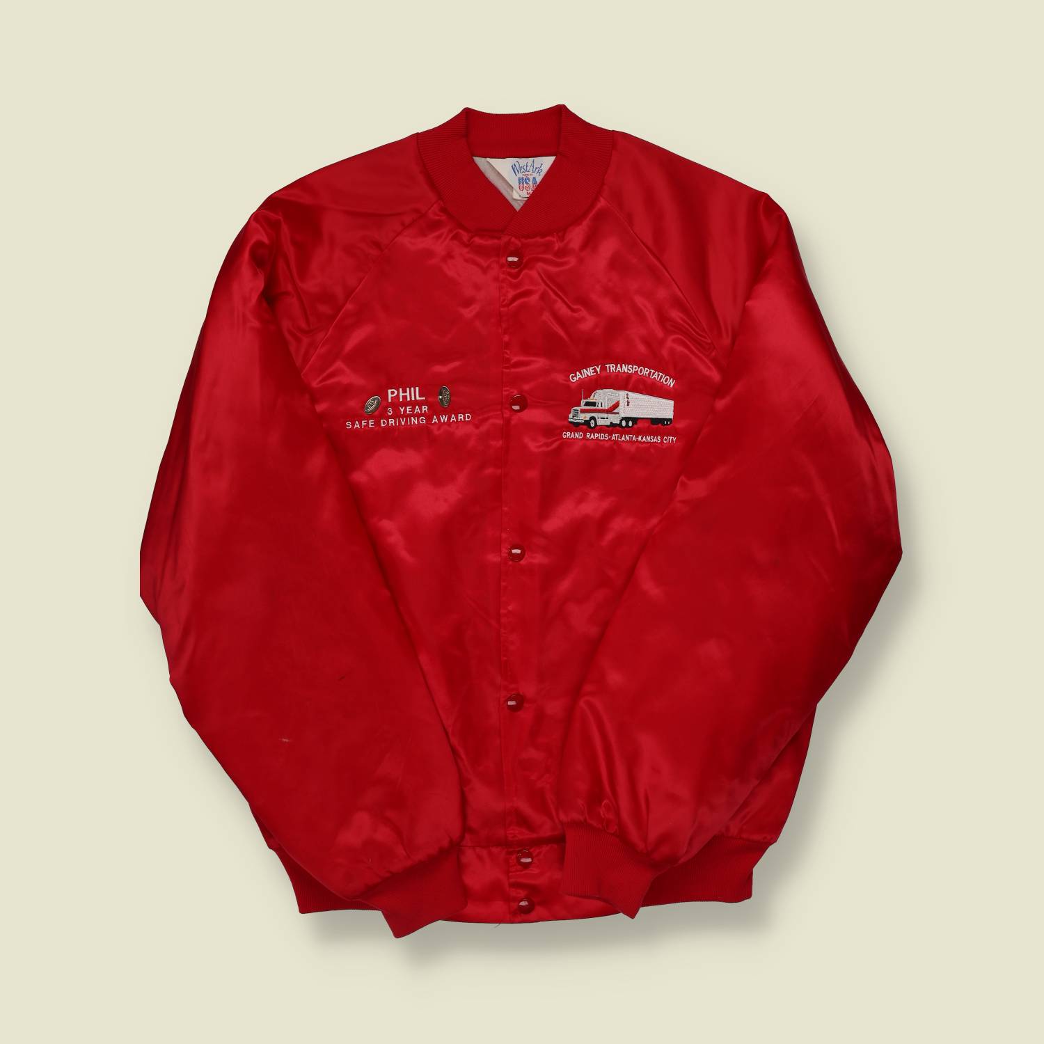 1980s Embroidered Baseball Jacket - L/XL