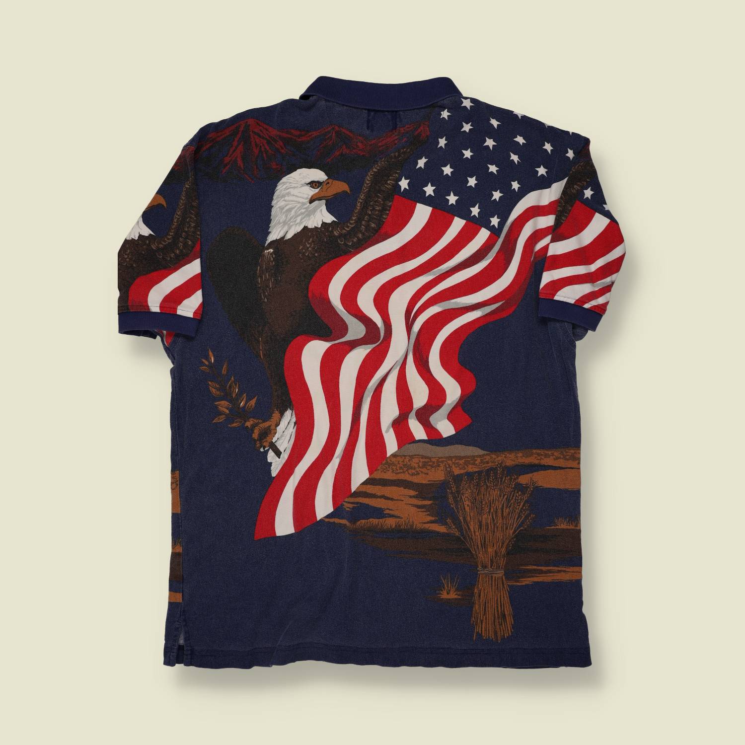 1990s USA Flag Polo Shirt - XL