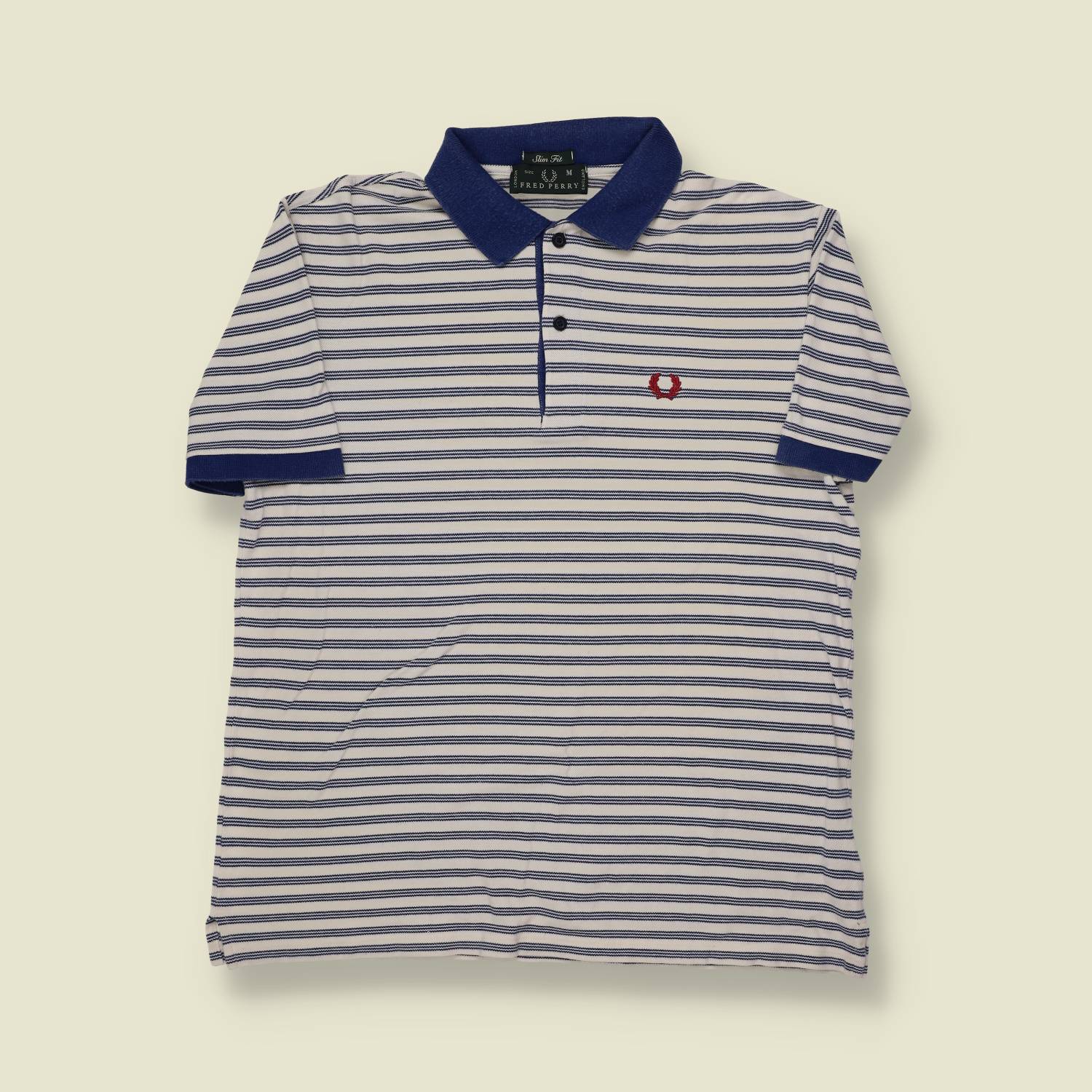1990s Striped Fred Perry Polo Shirt - S/M