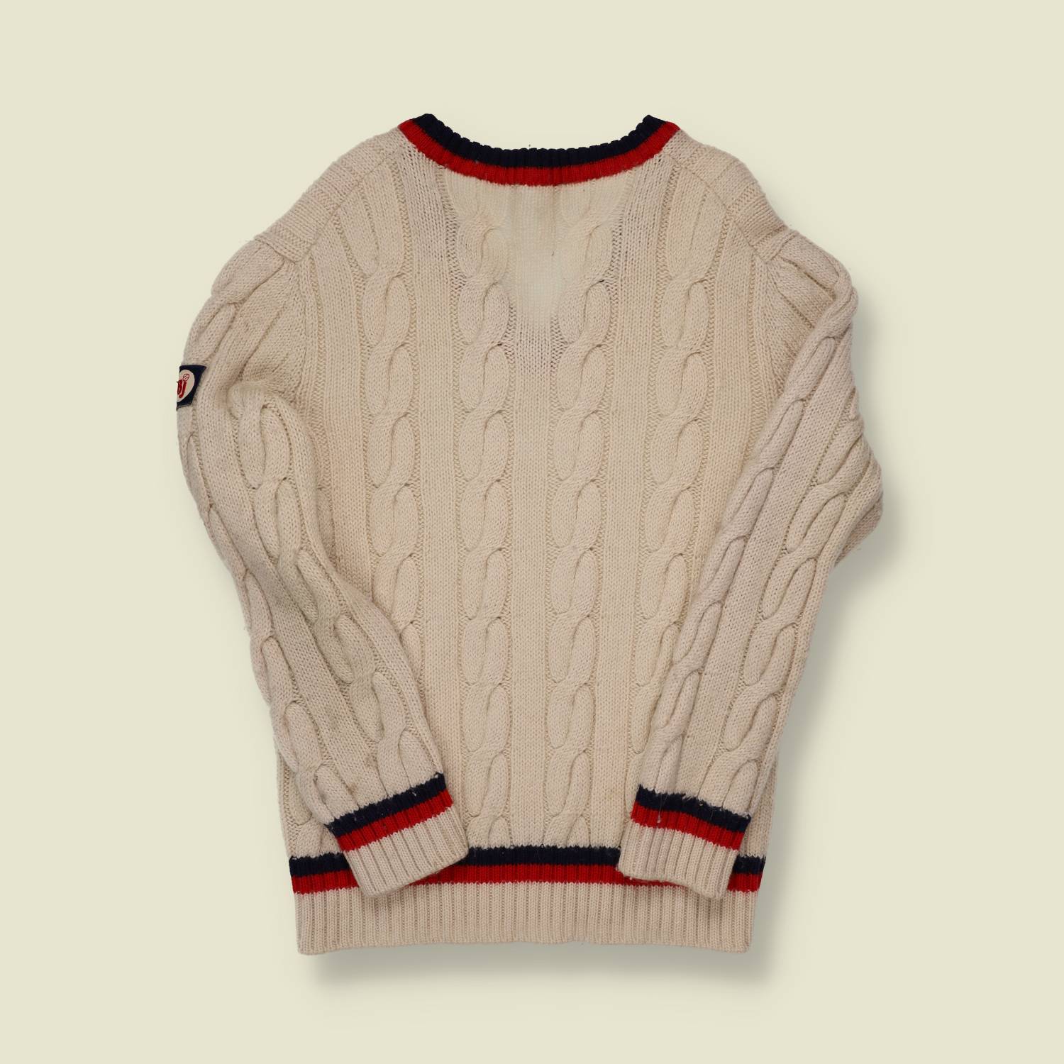 Vintage 1970s–80s Björn Borg Cable Knit Tennis Sweater – S
