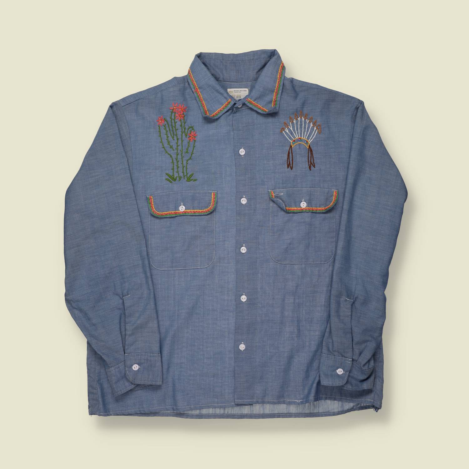 1970s Big Mac Folk Art Embroidered Shirt - L/XL