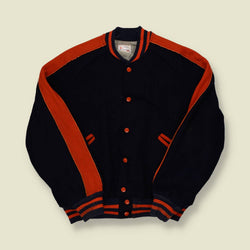 1960s Felco Black & Orange Varsity Jacket - S/M