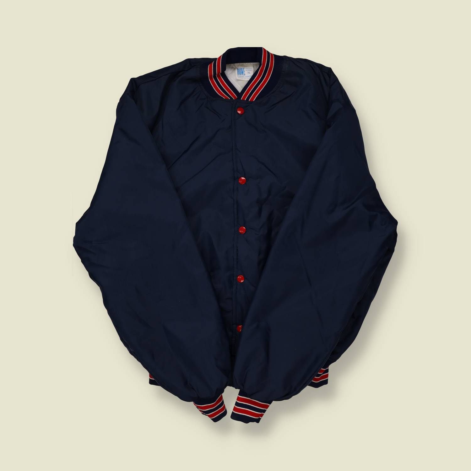 1960s Howe Memphis Navy Nylon Varsity Coach Jacket - XL