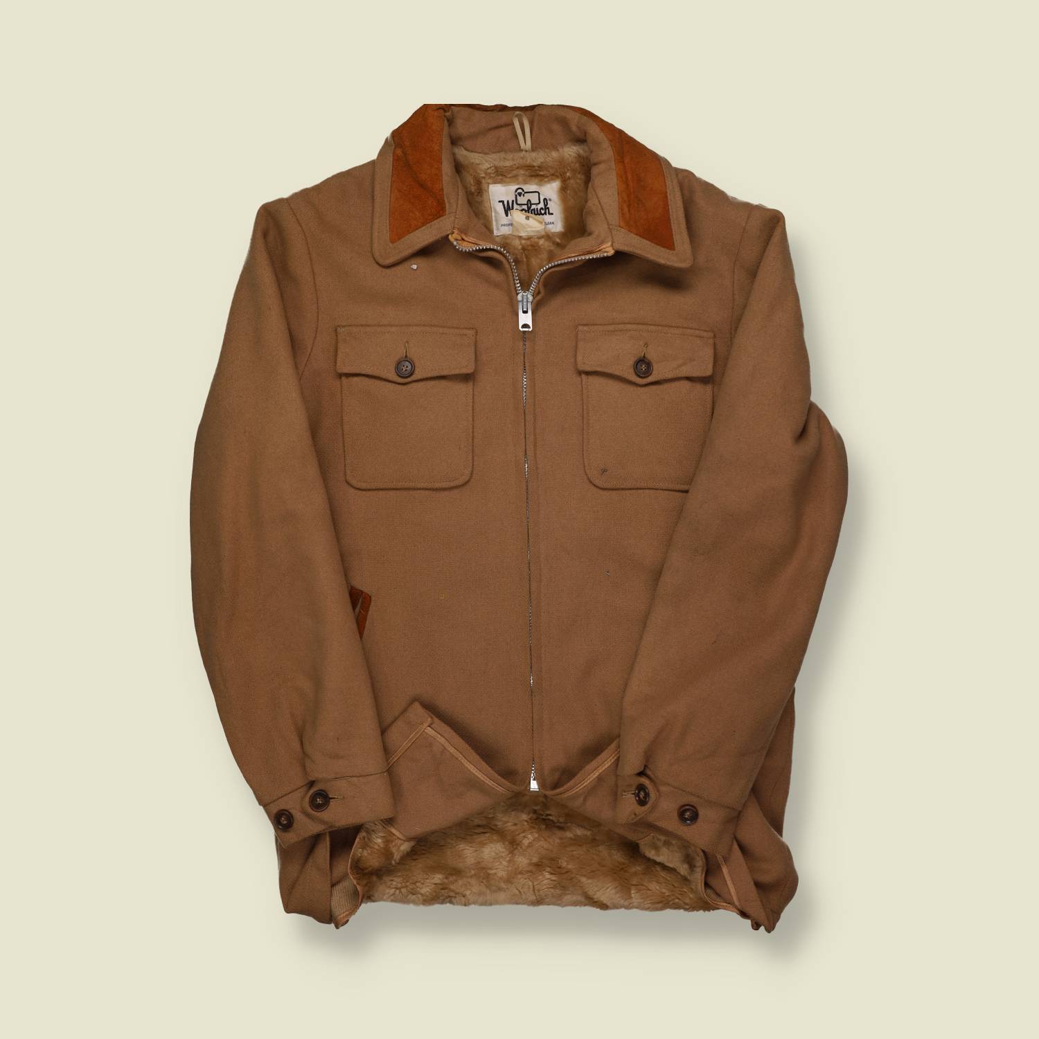 1970s Woolrich Fleece Lined Wool Hunting Jacket- M
