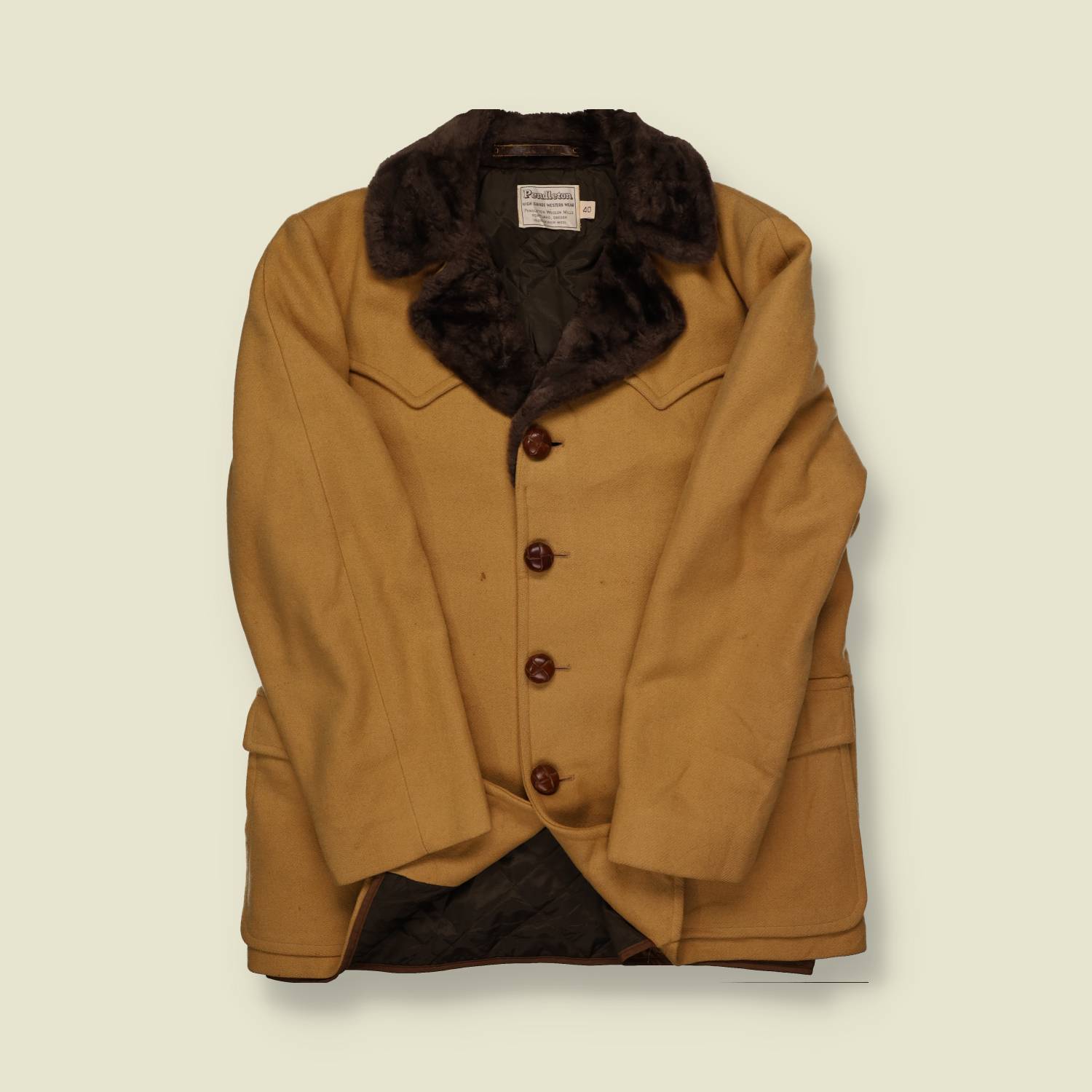 1970s Pendleton High Grade Western Wear Wool Jacket – Mouton Collar - M
