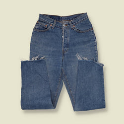 1980s | Levi's 501 | Cut Off Denim Jeans | Blue - w26