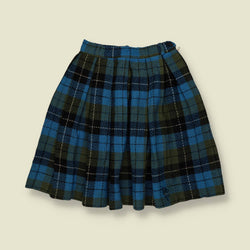 1970s | Pleated Wool Skirt | Blue - w24