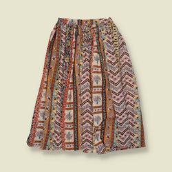 1970s | Floral Print Midi Skirt | Multi - w24
