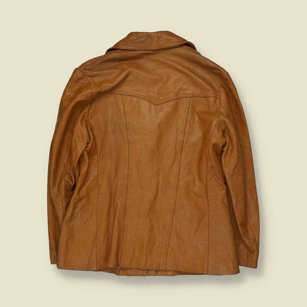 1970s | Young Lady | Leather Jacket | Tan - 12