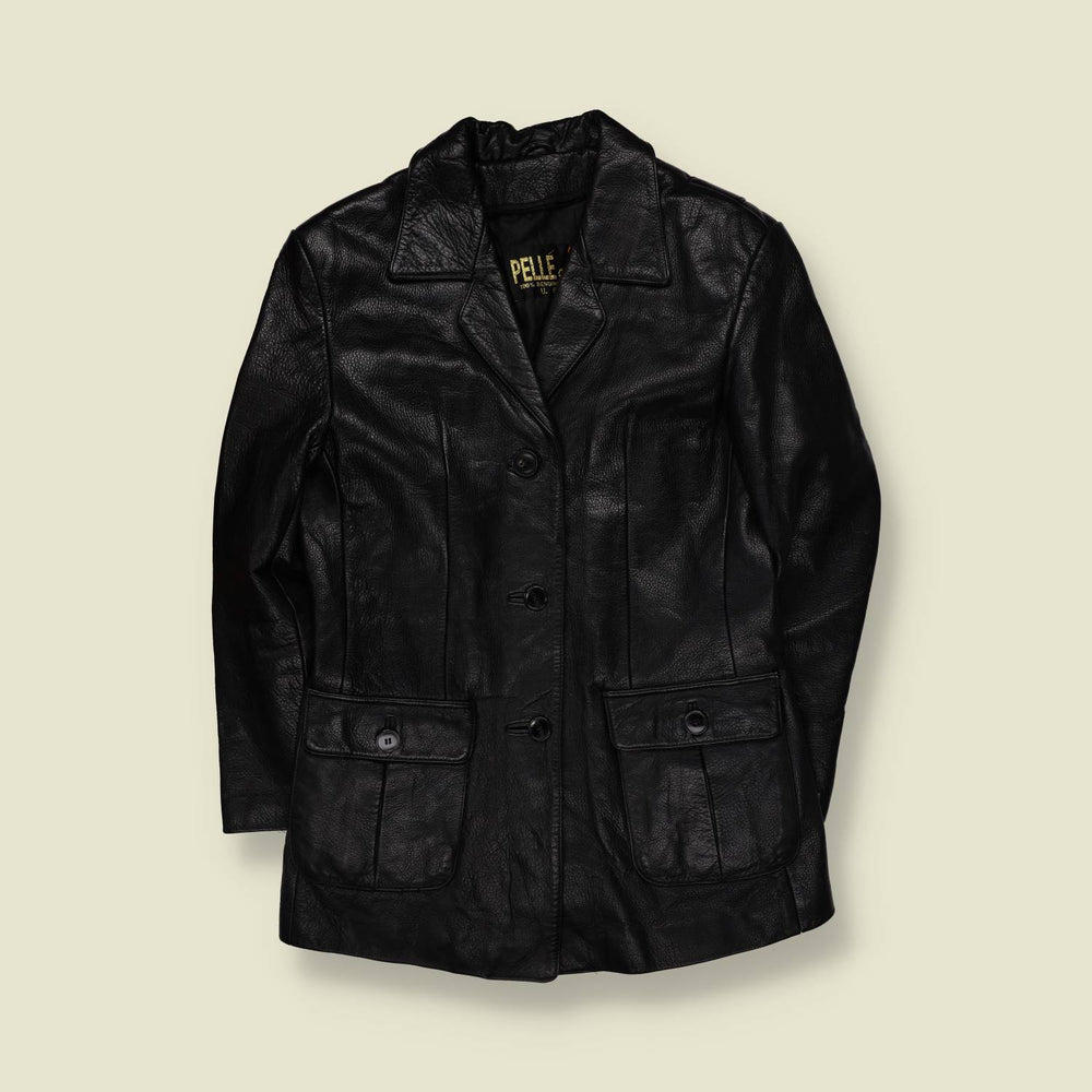 1970s | Pelle | Heavy Leather Jacket | Black - 12