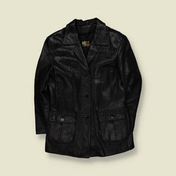 1970s | Pelle | Heavy Leather Jacket | Black - 12