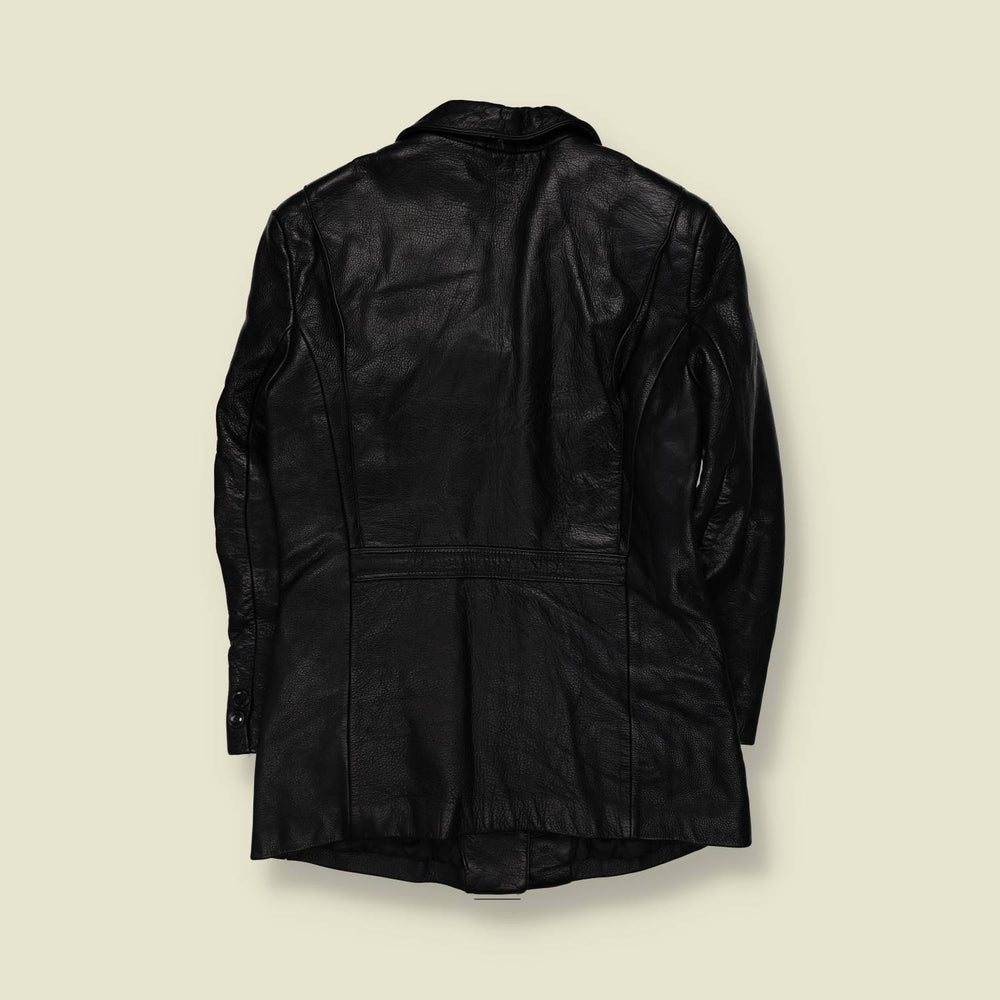 1970s | Pelle | Heavy Leather Jacket | Black - 12