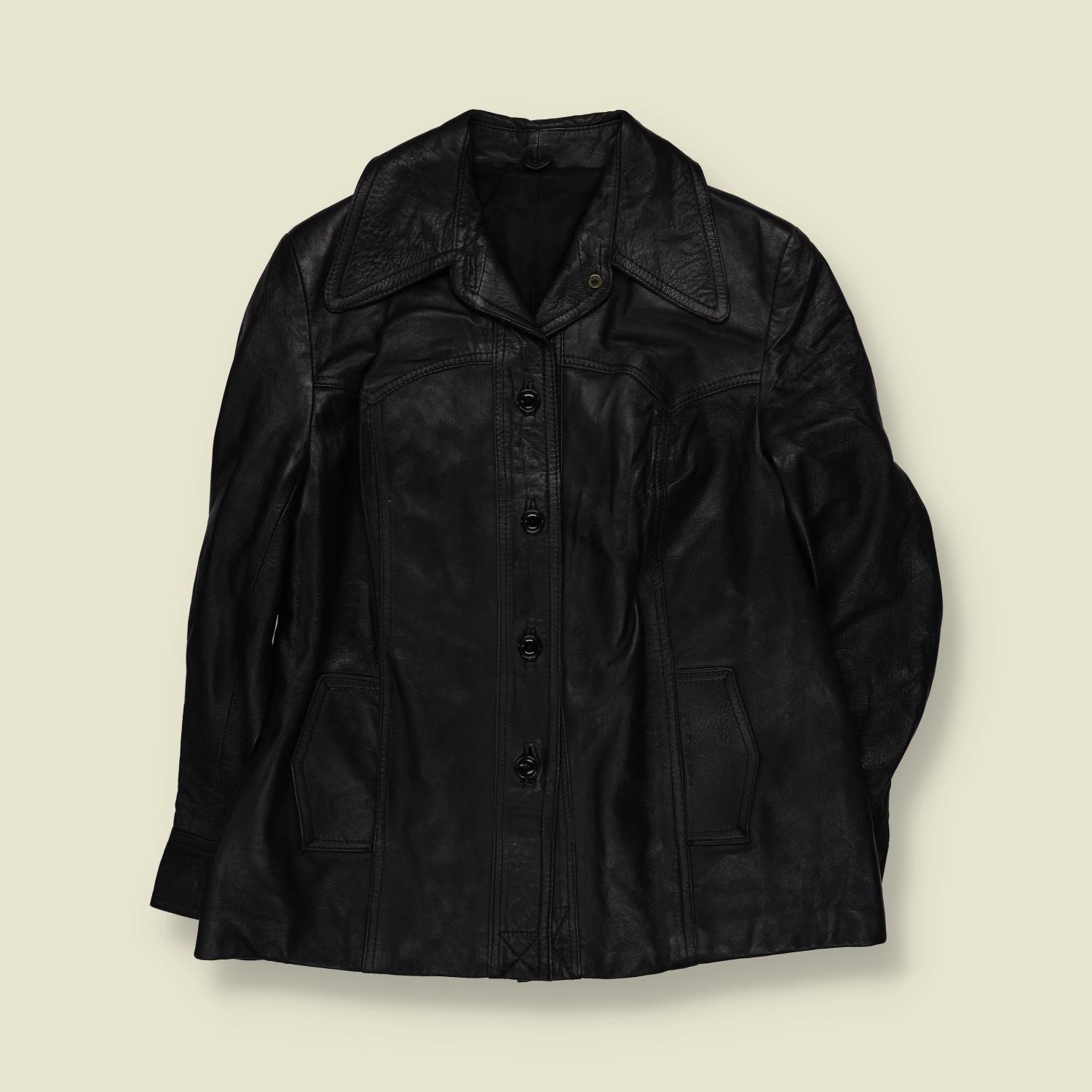 1970s | Leather Jacket | Black - 14