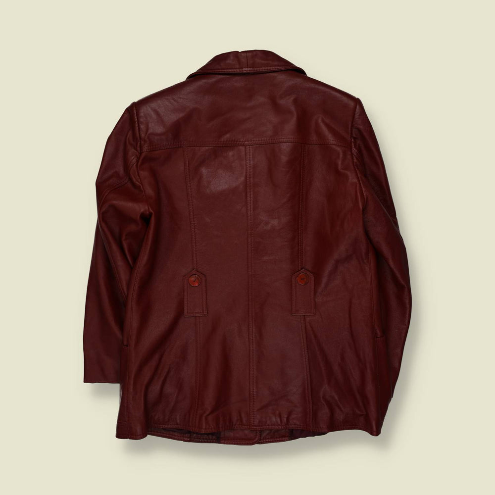 1970s | Leather Jacket | Burgundy - 14