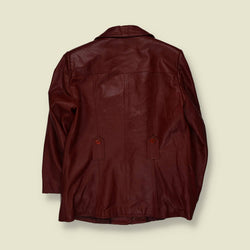 1970s | Leather Jacket | Burgundy - 14