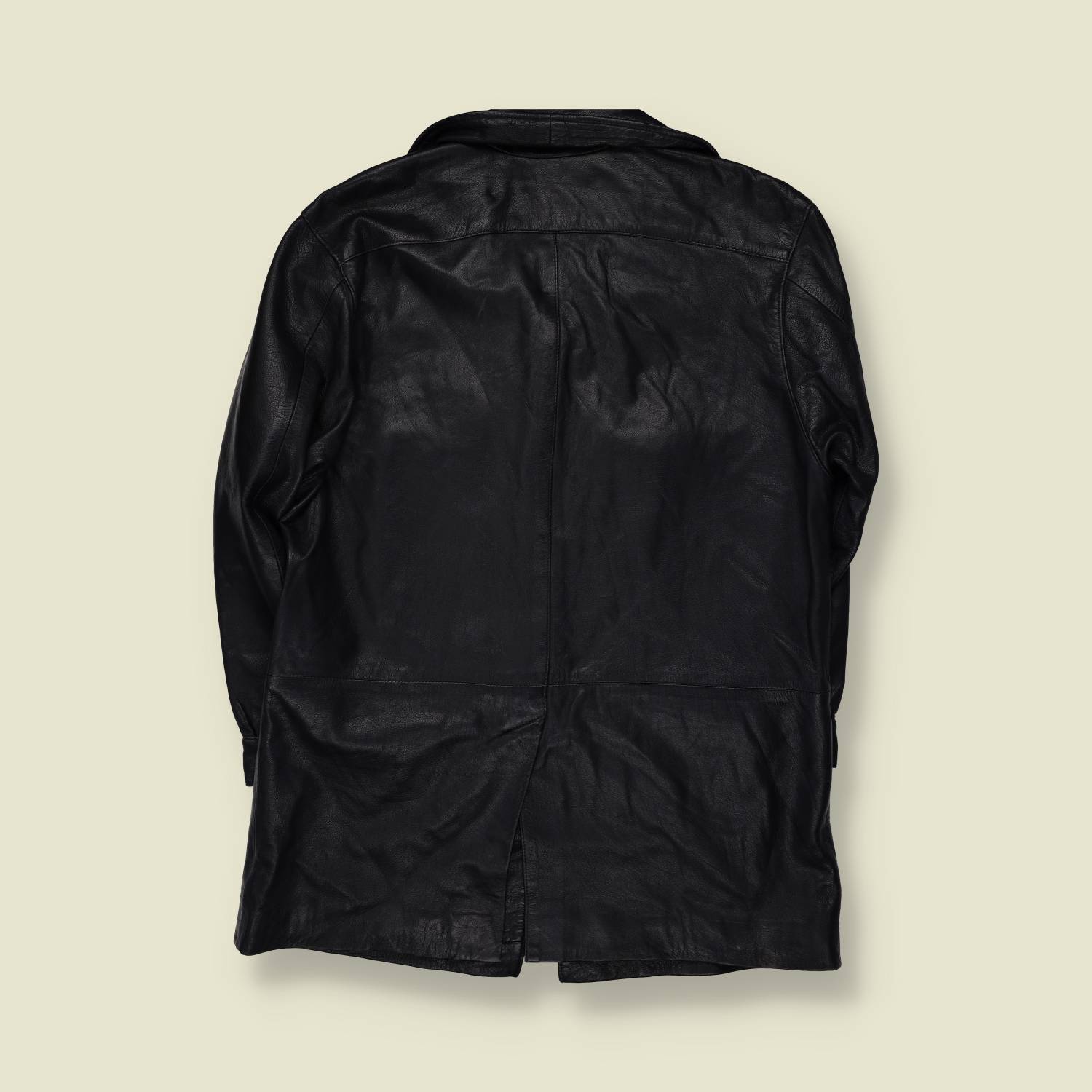 1970s | Leather Coat | Blue - 16