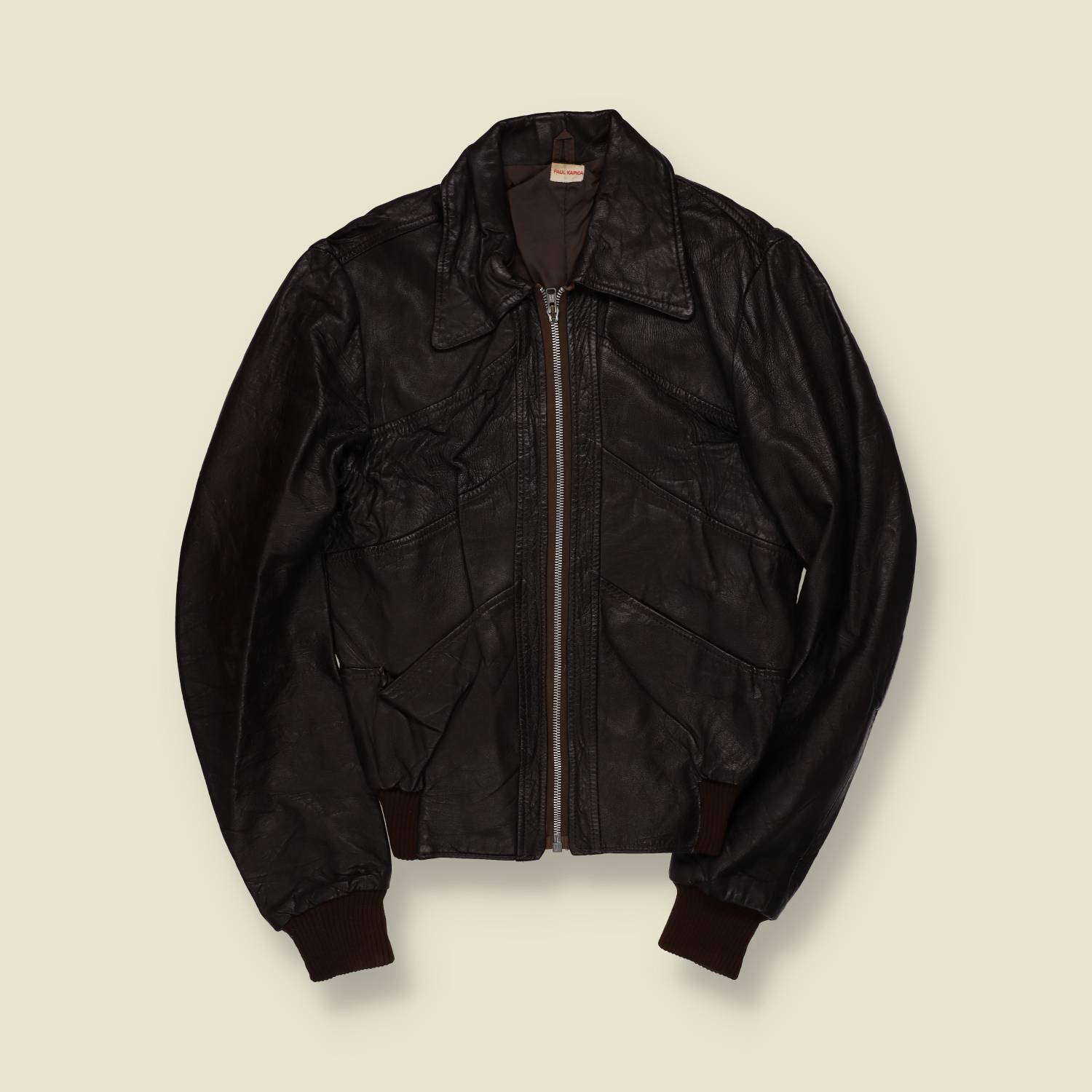 1970s | Leather Bomber Jacket | Black - 10