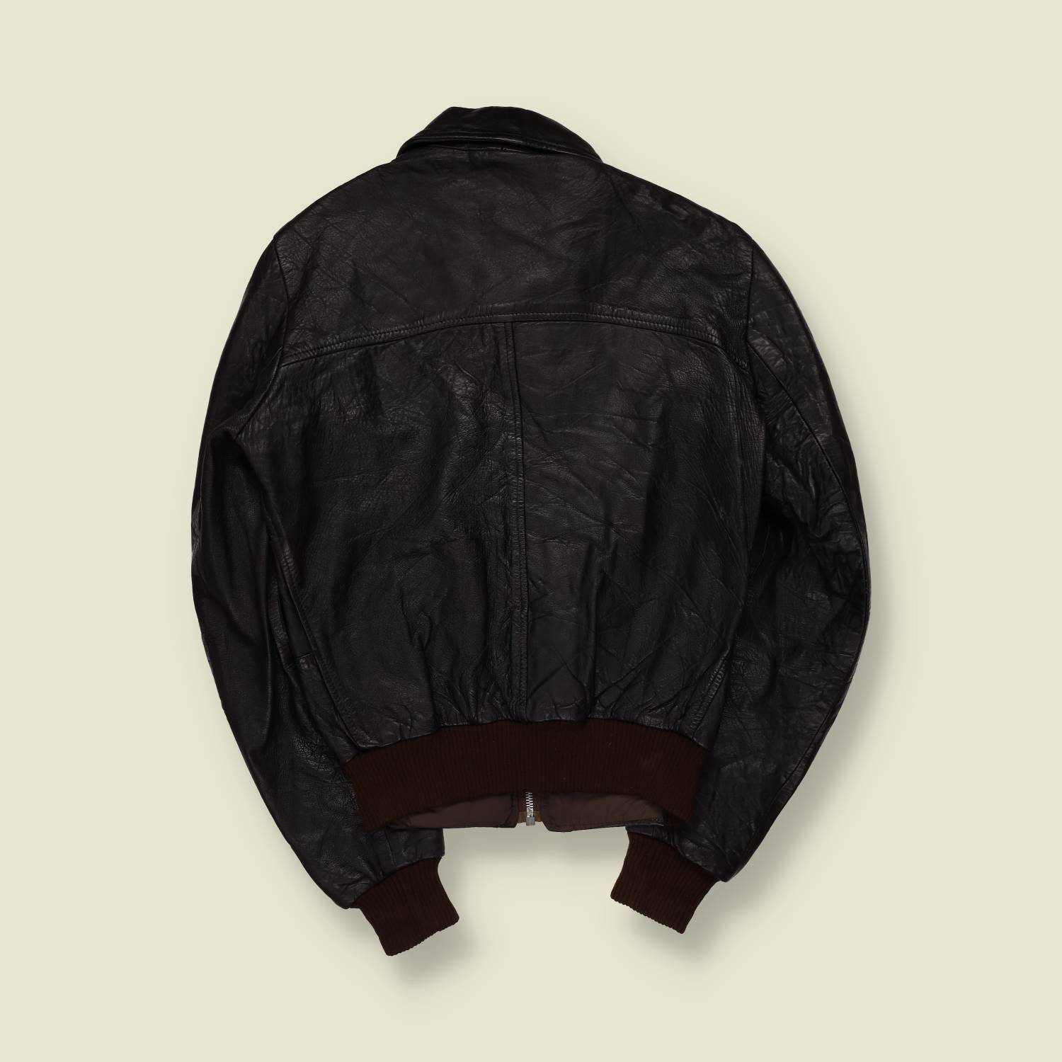 1970s | Leather Bomber Jacket | Black - 10