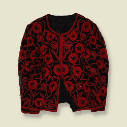 1980s | Beaded Silk Jacket | Red - 16