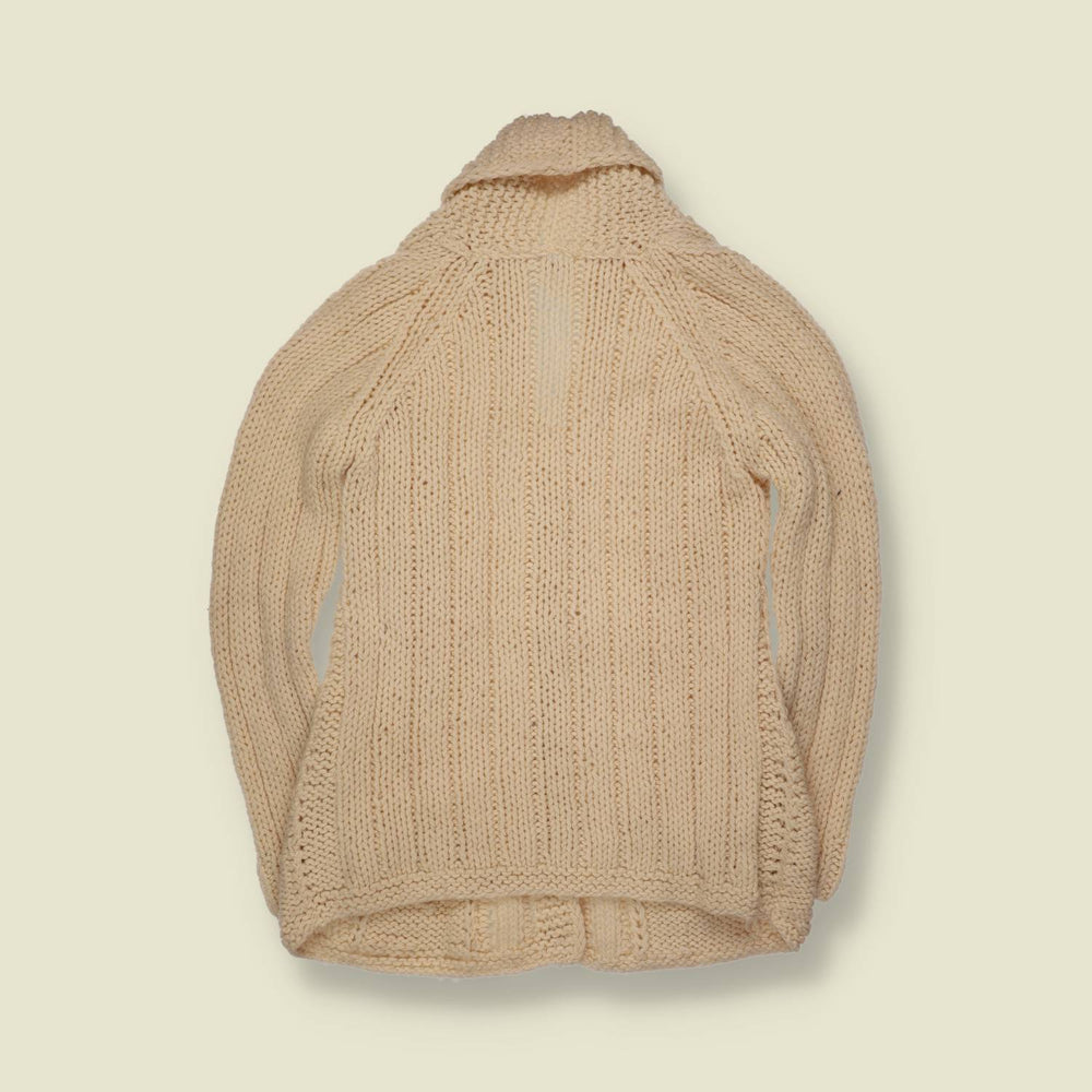 1970s | Wool Cable Knit Cardigan | Cream - 4