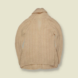 1970s | Wool Cable Knit Cardigan | Cream - 4