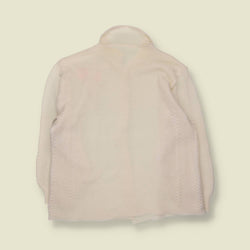 1970s | Rose Embroidered Knit Cardigan | White - 16