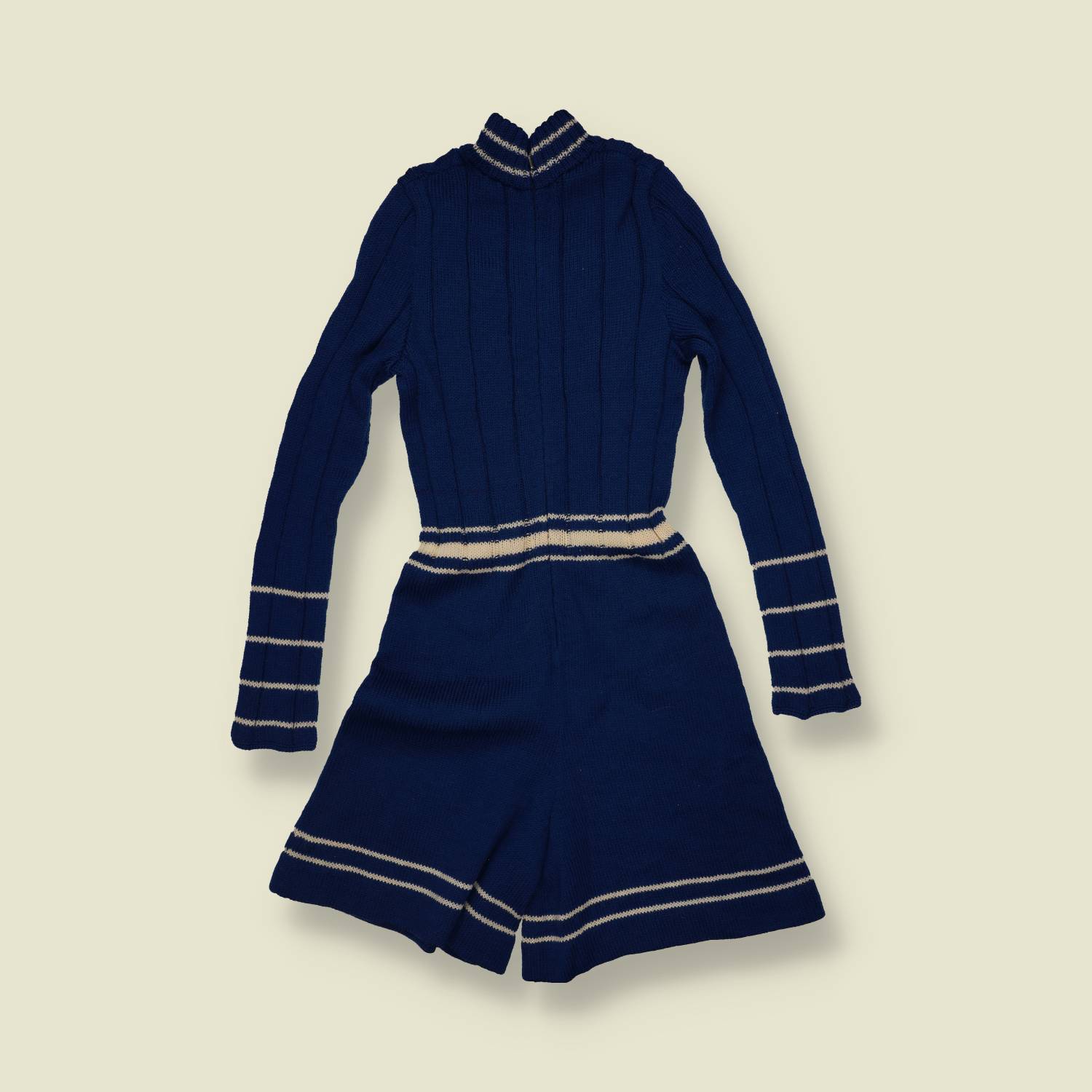 1970s | Knitted Playsuit | Navy - 0