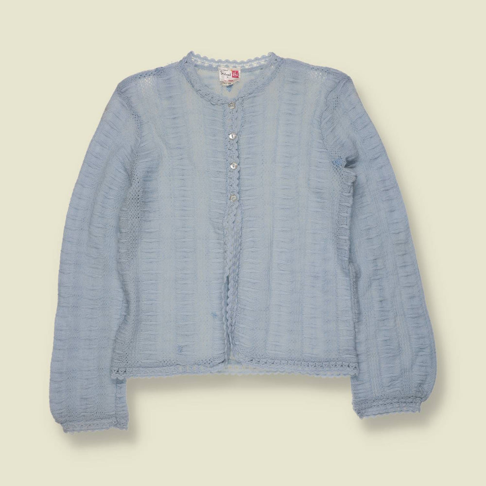 1960s | Lightweight Knit Cardigan | Blue - 6