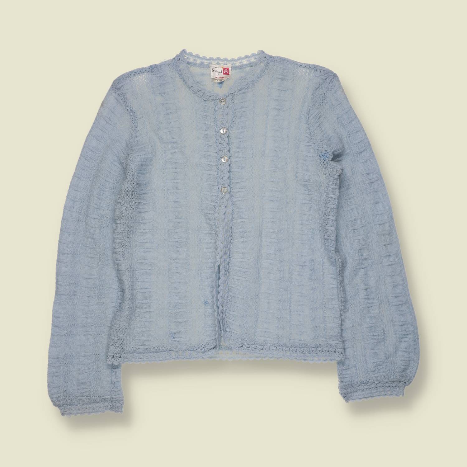 1960s | Lightweight Knit Cardigan | Blue - 6
