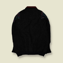 1980s | Maggie Lawrence | Floral Panel Wool Coat | Black - 20