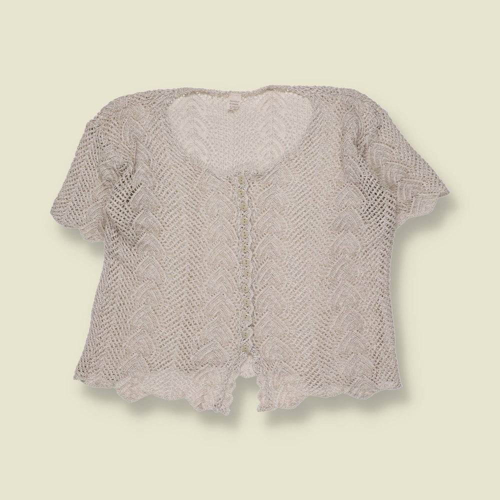 1990s | Crochet Cardigan | Cream - 8