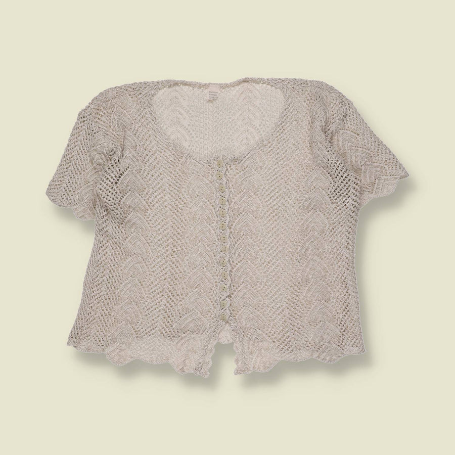 1990s | Crochet Cardigan | Cream - 8