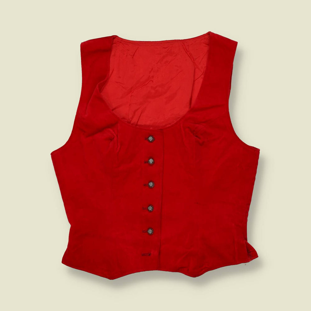 1970s | Cropped Waistcoat | Red - 6