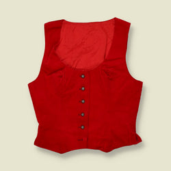 1970s | Cropped Waistcoat | Red - 6
