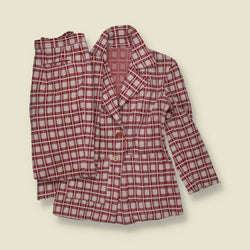 1970s | Checked Two Piece Suit | Red - 6