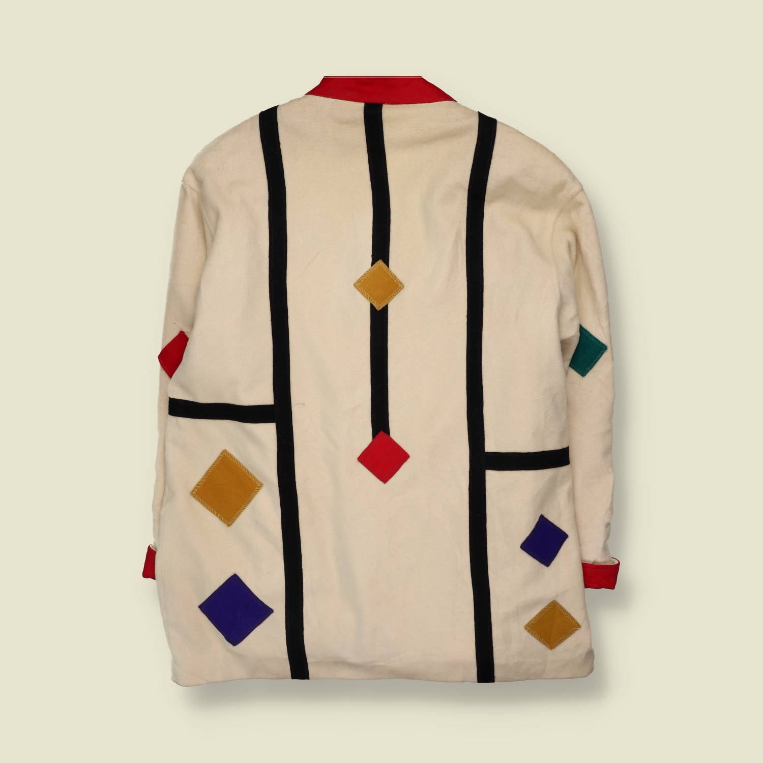 1980s | International Scene | Mondrian Style Coat | Cream - 20