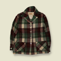 1950s | Frisco Jac | Wool Plaid Jacket | Green - 14