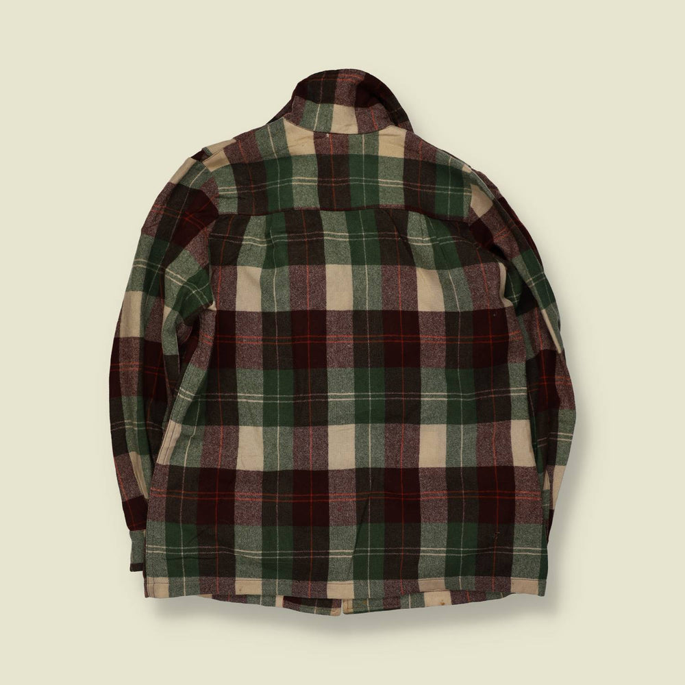 1950s | Frisco Jac | Wool Plaid Jacket | Green - 14