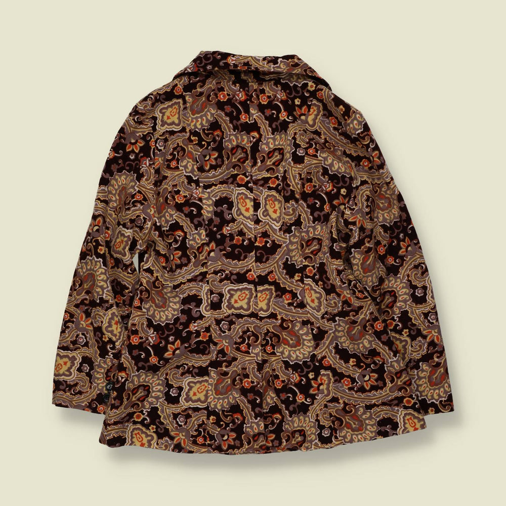1970s | UK Young | Paisley Print Blazer | Brown - 6