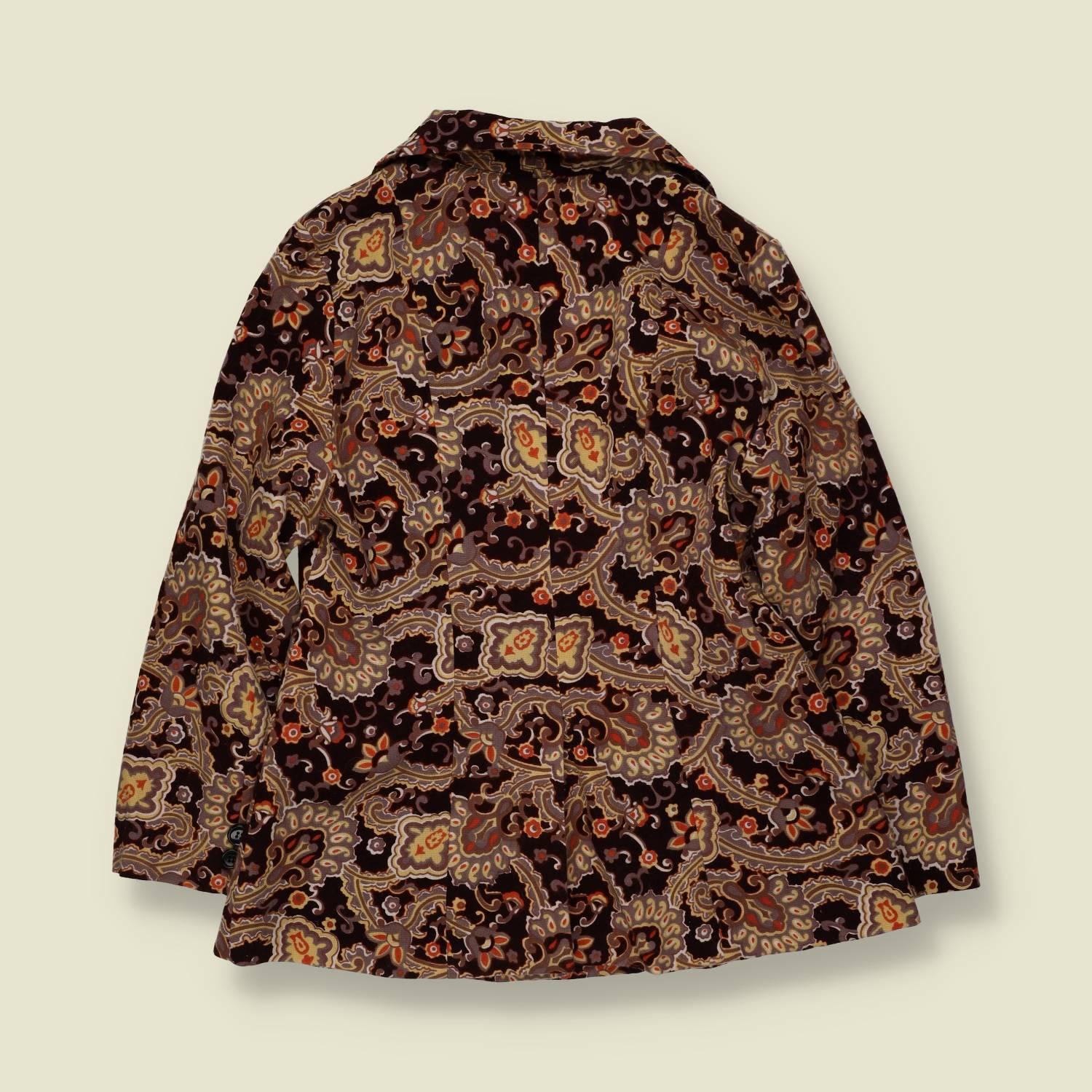 1970s | UK Young | Paisley Print Blazer | Brown - 6