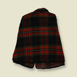 1960s | Wool Tartan Cape | Red - One size