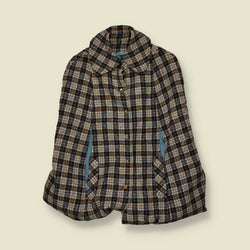 1960s | Pendleton | Wool Check Cape | Blue - One size
