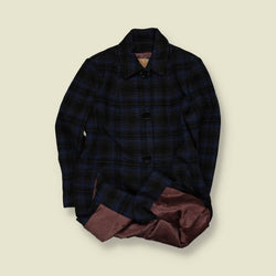 1960s | Pendleton | Wool Check Coat | Navy - 16