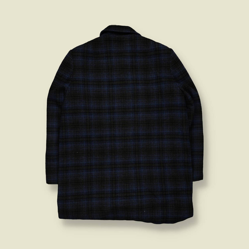 1960s | Pendleton | Wool Check Coat | Navy - 16